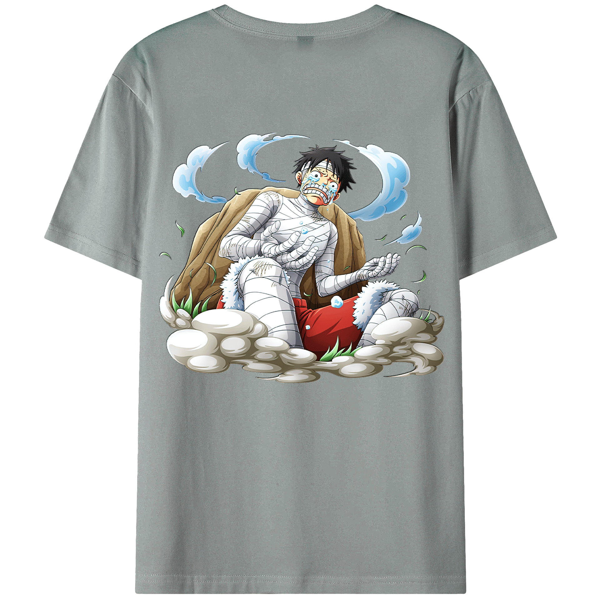 ワンピース モンキー・D・ルフィ ONE PIECE Monkey D. Luffy 綿100％ メンズ半袖Tシャツ（バックプリント） 通気性
